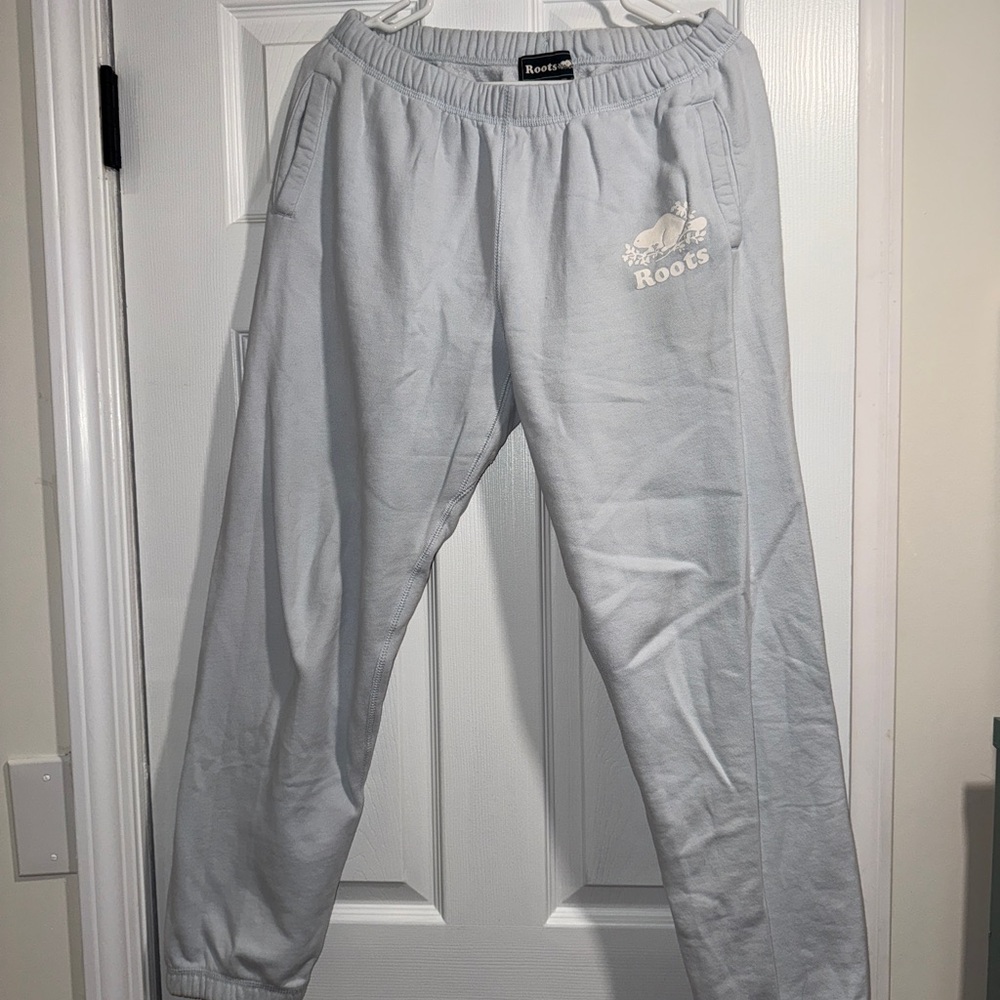 Roots light baby blue Sweatpants Elastic Waistband Relaxed Fit